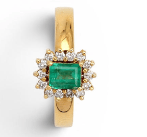 Bague 58 Bague design contemporain en or 18 carats avec diamants et émeraude 58 Facettes Q287B