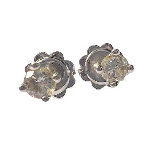 Bague Boucles d’oreilles solitaires contemporaines en or 18 carats et diamants 58 Facettes Q345B(121)