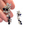 Boucles d'oreilles Boucles d'oreilles années 1950 en platine 950 avec diamants et saphir 58 Facettes Q352B