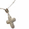 Collier TOUS - Pendentif croix avec chaîne en or blanc 18 carats et diamants 58 Facettes Q358B(114)