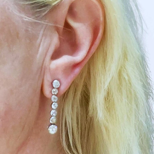 Boucles d'oreilles Art déco - Boucles d’oreilles en platine 950 avec diamants 58 Facettes A1923