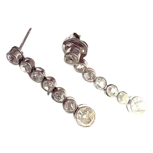 Boucles d'oreilles Art déco - Boucles d’oreilles en platine 950 avec diamants 58 Facettes A1923
