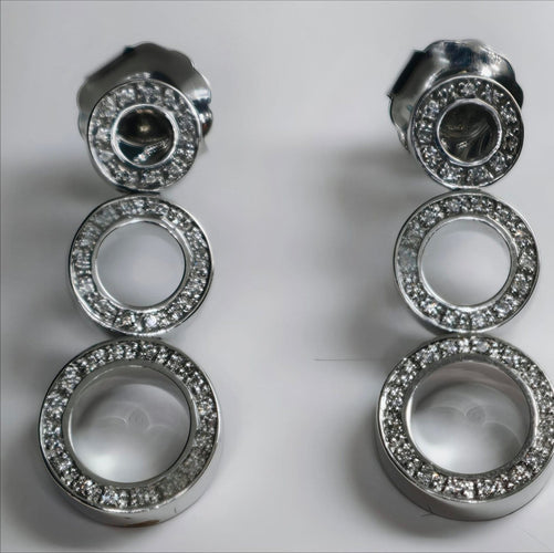 Boucles d'oreilles Boucles d'oreilles contemporaines en or 18 ct avec diamants 58 Facettes Q273B(100)