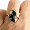 Bague 51.5 Bague Art déco 1945 en or blanc 18 carats avec diamants et saphirs 58 Facettes Q326B(965)