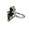 Bague 51.5 Bague Art déco 1945 en or blanc 18 carats avec diamants et saphirs 58 Facettes Q326B(965)