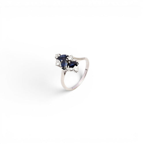 Bague 52 Bague Art déco - Or 18 carats, diamants et saphirs 58 Facettes Q326B(965)