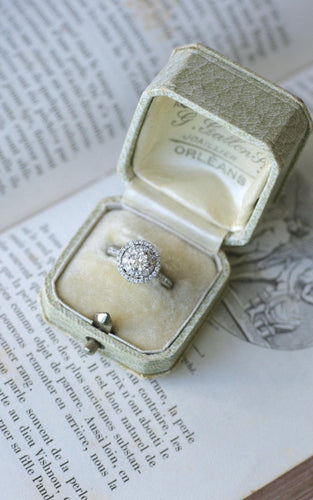 Bague 50.5 Bague cible double entourage diamants en or blanc 58 Facettes