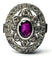Bague 53 Bague Art déco en platine sertie de rubis et diamants (1,52 ct) 58 Facettes Q407B