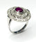 Bague 53 Bague Art déco en platine sertie de rubis et diamants (1,52 ct) 58 Facettes Q407B