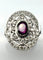 Bague 53 Bague Art déco en platine sertie de rubis et diamants (1,52 ct) 58 Facettes Q407B