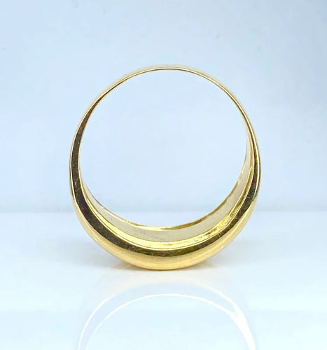 Bague 56 Bague jonc en or jaune 18 carats et nacre blanche 58 Facettes AB669