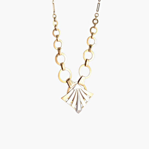 Collier Collier Art déco en or jaune et or gris 18K 58 Facettes AB24