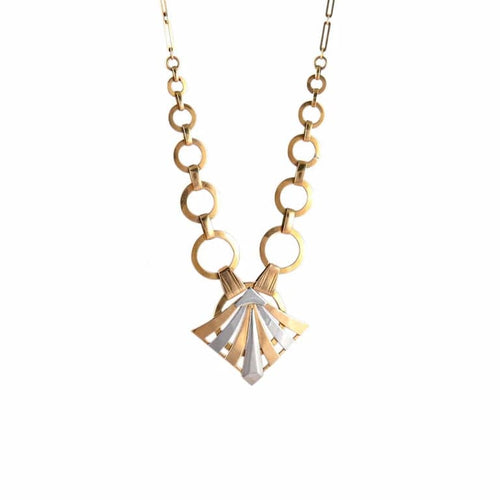 Collier Collier Art déco en or jaune et or gris 18K 58 Facettes AB24