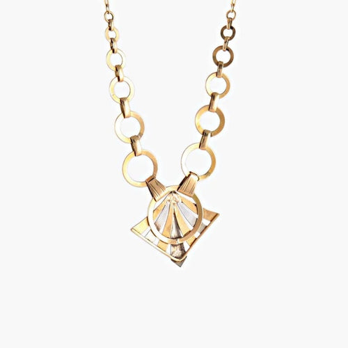 Collier Collier Art déco en or jaune et or gris 18K 58 Facettes AB24