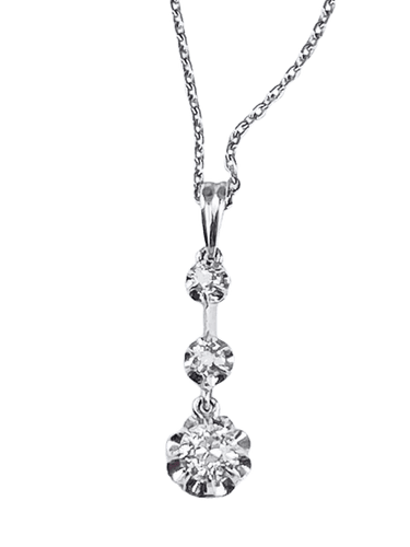 Collier Pendentif 1900-1930 - Diamants sur chaîne en or 18K 58 Facettes AB119