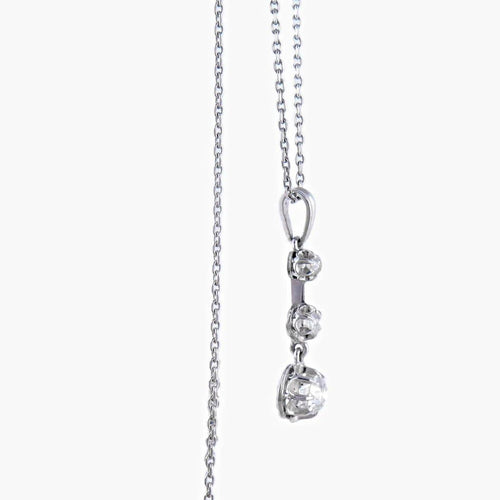 Collier Pendentif 1900-1930 - Diamants sur chaîne en or 18K 58 Facettes AB119