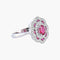 Bague 51 Bague style 1900 en or blanc 18K, rubis et diamants 58 Facettes AB218