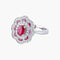 Bague 51 Bague style 1900 en or blanc 18K, rubis et diamants 58 Facettes AB218