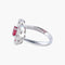 Bague 51 Bague style 1900 en or blanc 18K, rubis et diamants 58 Facettes AB218