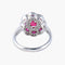 Bague 51 Bague style 1900 en or blanc 18K, rubis et diamants 58 Facettes AB218