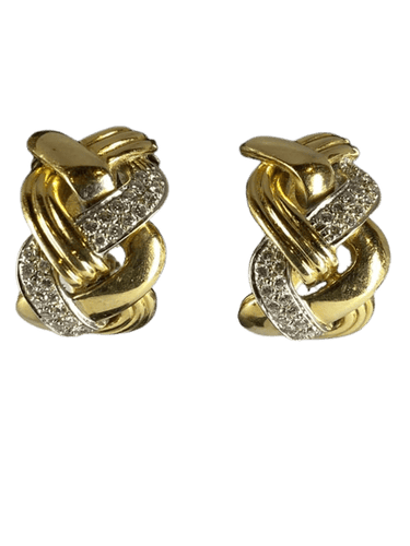 Boucles d'oreilles Repossi - Boucles d’oreilles tresses en or 18 ct et diamants 58 Facettes AB34
