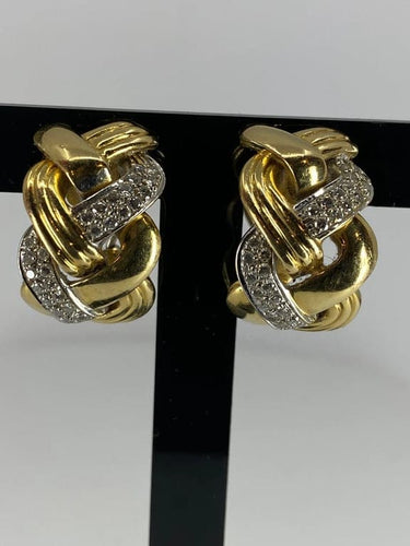 Boucles d'oreilles Repossi - Boucles d’oreilles tresses en or 18 ct et diamants 58 Facettes AB34