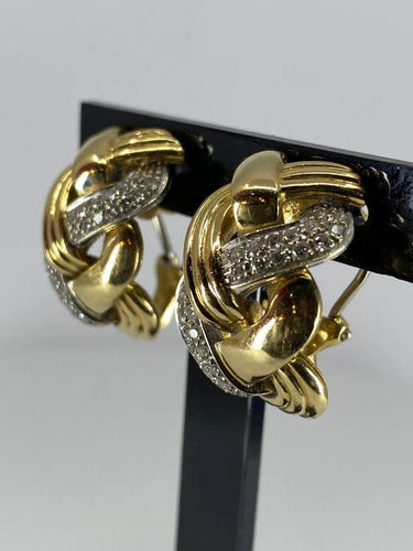 Boucles d'oreilles Repossi - Boucles d’oreilles tresses en or 18 ct et diamants 58 Facettes AB34