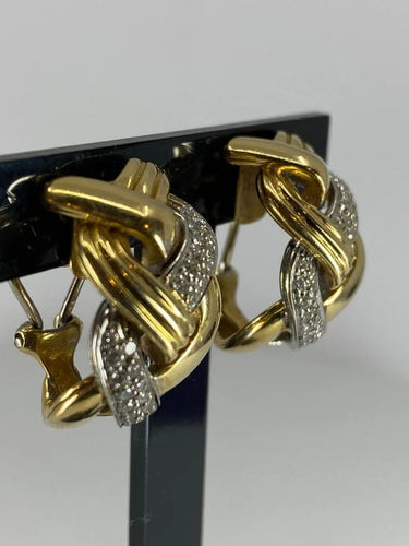 Boucles d'oreilles Repossi - Boucles d’oreilles tresses en or 18 ct et diamants 58 Facettes AB34