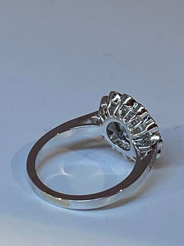 Bague 52 Bague marguerite de fiançailles en or 18 ct et diamants 58 Facettes AB47