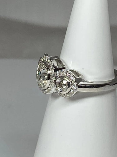 Bague 52 Bague trilogie - Bague de fiançailles en or 18 ct et diamants 58 Facettes AB48