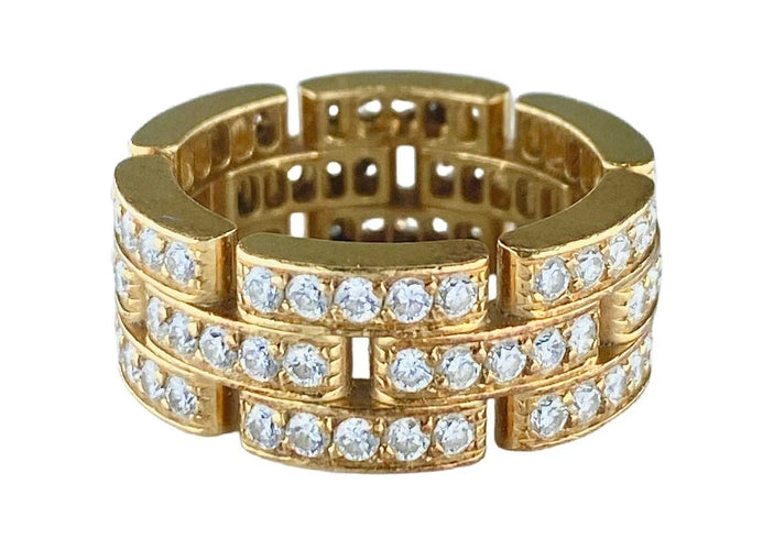 Bague 49 Cartier - Bague Maillons Panthère en or jaune et diamants 58 Facettes AB78