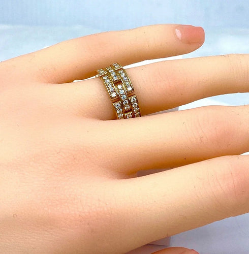 Bague 49 Cartier - Bague Maillons Panthère en or jaune et diamants 58 Facettes AB78