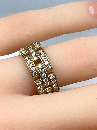 Bague 49 Cartier - Bague Maillons Panthère en or jaune et diamants 58 Facettes AB78