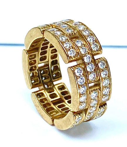 Bague 49 Cartier - Bague Maillons Panthère en or jaune et diamants 58 Facettes AB78