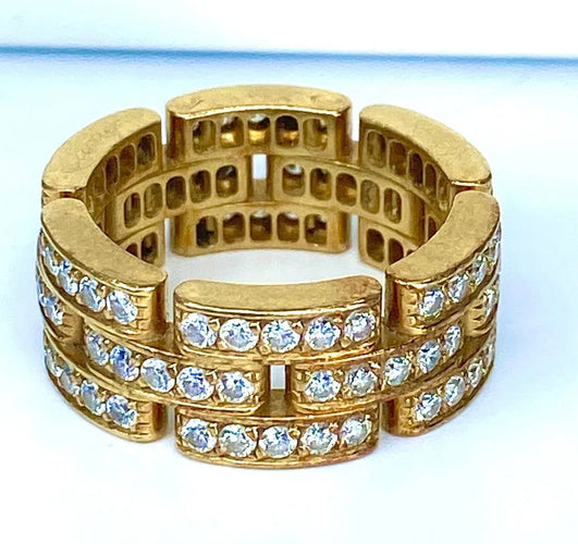 Bague 49 Cartier - Bague Maillons Panthère en or jaune et diamants 58 Facettes AB78