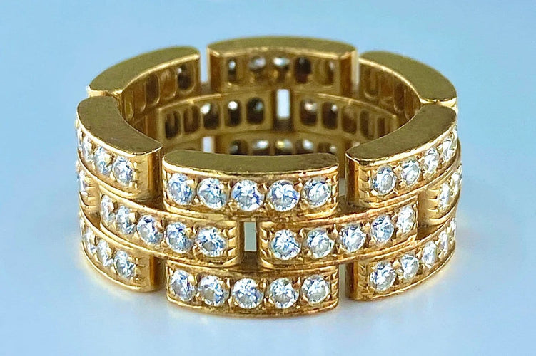 Bague 49 Cartier - Bague Maillons Panthère en or jaune et diamants 58 Facettes AB78