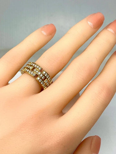 Bague 49 Cartier - Bague Maillons Panthère en or jaune et diamants 58 Facettes AB78