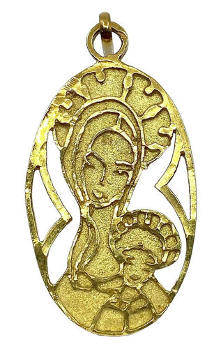 Pendentif Médaille - Vierge et Jésus en or 18 carats 58 Facettes AB97