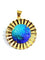 Pendentif H. Marty Limoges - Pendentif Soleil en or 18 carats et émail bleu 58 Facettes AB114