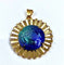 Pendentif H. Marty Limoges - Pendentif Soleil en or 18 carats et émail bleu 58 Facettes AB114