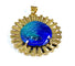 Pendentif H. Marty Limoges - Pendentif Soleil en or 18 carats et émail bleu 58 Facettes AB114
