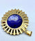 Pendentif H. Marty Limoges - Pendentif Soleil en or 18 carats et émail bleu 58 Facettes AB114