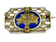 Broche Broche panier fleuri en or 18 carats et émaux bleu et blanc 58 Facettes AB112