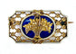 Broche Broche panier fleuri en or 18 carats et émaux bleu et blanc 58 Facettes AB112