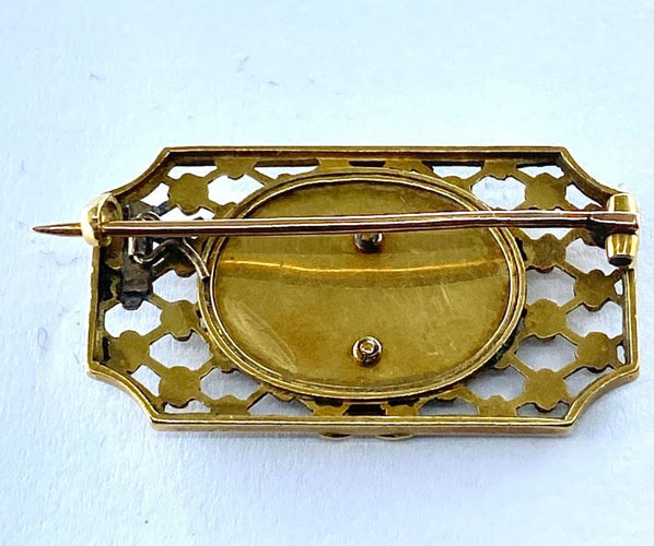 Broche Broche panier fleuri en or 18 carats et émaux bleu et blanc 58 Facettes AB112