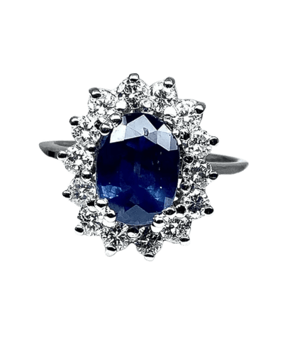 Bague 51 Bague marguerite saphir et diamants 58 Facettes AB152