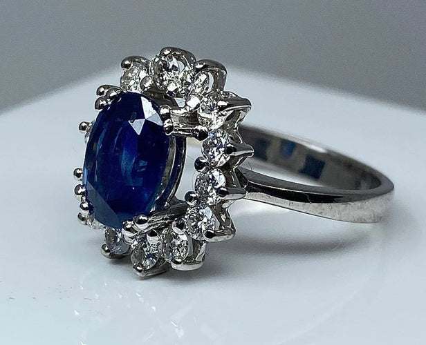 Bague 51 Bague marguerite saphir et diamants 58 Facettes AB152