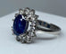 Bague 51 Bague marguerite saphir et diamants en or jaune 18 carats 58 Facettes AB152