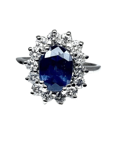 Bague 51 Bague marguerite saphir et diamants 58 Facettes AB152
