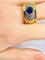 Bague 57 Bague jonc en or 18 carats avec saphir et diamants 58 Facettes AB148